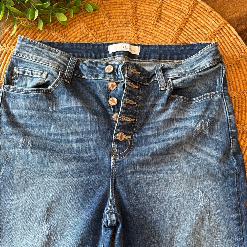 KanCan High Rise Distressed Blue Jeans - Picture 4 of 15